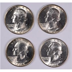 LOT OF ( 4 ) GEM 1946-S WASHINGTON QUARTERS, NICE!!