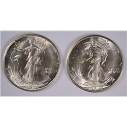 LOT OF ( 2 ) GEM BU WALKING LIBERTY HALF DOLLARS: 1946-S &  1947-D