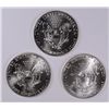 Image 2 : LOT OF ( 3 ) GEM BU 1989 AMERICAN SILVER EAGLES, TOUGH DATE, NICE COINS!
