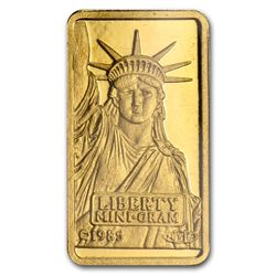 1 GRAM SUISSE .9999 PURE GOLD STATUE OF LIBERTY