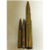 Image 2 : 3 WWII RIFLE AND ARTILLERY BULLETS-ONE HAS US INSIGNIA