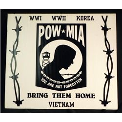 POW MIA on Plastic Board