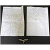 Image 1 : LUFTWAFFE BREAST INSIGNIA & 2 PG LETTER STATING HE SENT