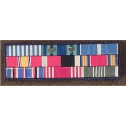 LARGE U.S. RIBBON BAR CLUSTER MOUNTED-9 RIBBONS-3 CLUTC