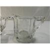 Image 2 : VINTAGE ETCHED GLASS CREAMER & SUGAR BOWL