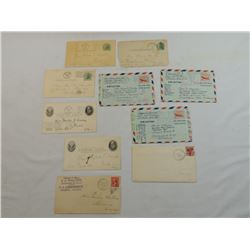 LOT 10 ASSORTED ENVELOPES LETTER STAMPS