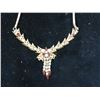 Image 1 : PHYLLIS 12KGF GOLD & RED NECKLACE