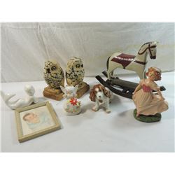 LOT 8 ASSORTED VINTAGE DECOR KNICK KNACKS