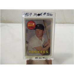 1969 TOPPS MICKEY MANTLE #500 BASEBALL CARD