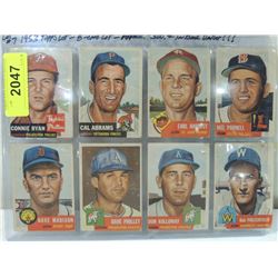 LOT 8 1953 TOPPS BASEBALL CARDS: RYAN, ABRAMS, PAR