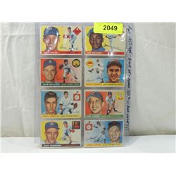 LOT 8 1955 TOPPS BASEBALL CARDS: HOAK, MILLER, GIL