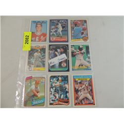 LOT 9 MISC STAR BASEBALL CARDS: RYAN, RIPKEN, SEAV