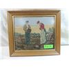 Image 2 : FRAMED VINTAGE NEEDLEPOINT FARMER & WIFE