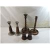Image 1 : LOT 6 WOODEN DECORATIVE CANDLE STICK HOLDERS