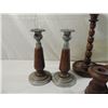 Image 3 : LOT 6 WOODEN DECORATIVE CANDLE STICK HOLDERS