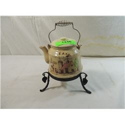 SMALL VINTAGE TEAPOT ON STAND