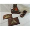 Image 1 : LOT 4 VITNAGE WOODEN DECORATIVE WALL HANGING