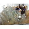 Image 2 : LARGE BOX LOT ASSORTED GLASS BOTTLES