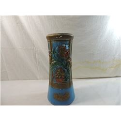 VINTAGE GLASS PAINTED VASE