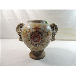 VINTAGE STONE URN PLANTER W/ CREST