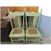 Image 2 : PAIR VINTAGE GREEN EUROPEAN DINING CHAIRS