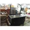 Image 2 : DARK WOOD 4 DRAWER DRESSER W/ MIRROR