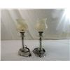 Image 1 : PAIR VINTAGE GLASS TABLE LAMPS