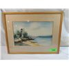 Image 1 : 1924 SEYLLER LIGHTHOUSE WATERCOLOR PAINTING FRAME