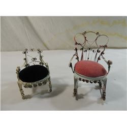 LOT 2 TIN CAN TRAMP ART CHAIRS