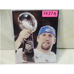 8X10 FOOTBALL PHOTO AUTOGRAPH ROETHLISBERGER COA