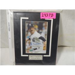 8X10 BASEBALL PHOTO AUTOGRAPHED BILLY MARTIN COA