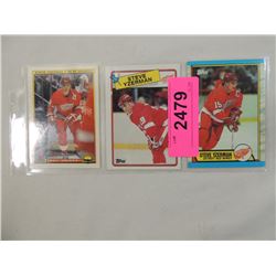 LOT 3 STEVE YZERMAN HOCKEY PLAYER CARDS