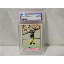 1982 TOPPS TERRY BRADSHAW #205 GRADED FOOTBALL CAR