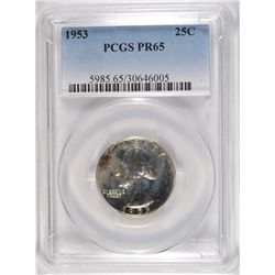 1953 WASHINGTON QUARTER, PCGS PROOF-65