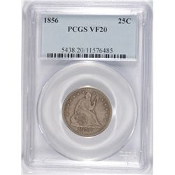 1856 SEATED LIBERTY QUARTER, PCGS VF-20