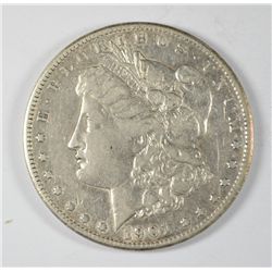 1901-S MORGAN SILVER DOLLAR, VF/XF