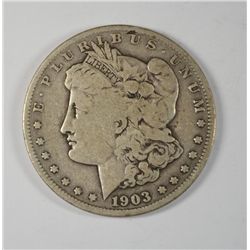 1903-S MORGAN SILVER DOLLAR, VG  SEMI-KEY