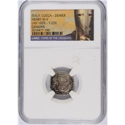 (AD 1035-1125) ITALY LUCCA-DENIER (HENERY III-V) NGC GENUINE