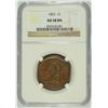 1853 LARGE CENT NGC AU 58 BN