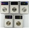 Image 2 : LOT OF ( 5 ) 1950-D WASHINGTON QUARTERS,  NGC MS-65