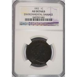 1802 LARGE CENT NGC AU DETAILS