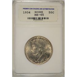 1934 BOONE COMMEN HALF DOLLAR PCGA MS-65