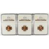Image 1 : LOT OF ( 3 ) 1937 LINCOLN CENTS, NGC MS-66 RED