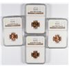Image 1 : LOT OF ( 4 ) LINCOLN CENTS GRADED NGC MS-66 RED: ( 2 ) 1955-S & ( 2 ) 1957-D