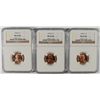 Image 1 : LOT OF ( 3 ) 1958-D LINCOLN CENTS, NGC  MS-66 RED