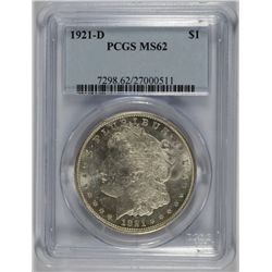 1921-D MORGAN DOLLAR PCGS MS-62