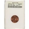 1972-D LINCOLN CENT, DOUBLED DIE OBVERSE ( DIE-2 ) ANACS MS-64 RED