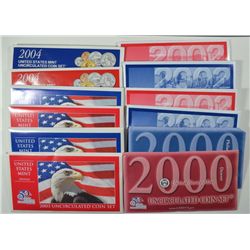 U.S.MINT SETS / ORIG. PK / 2000, 2-2002, 2-2003, 2004, NICE LOT