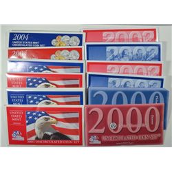 U.S.MINT SETS / ORIG. PK / 2000, 2-2002, 2-2003, 2004, NICE LOT