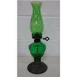 Green Glass Oil Lamp (16  high)